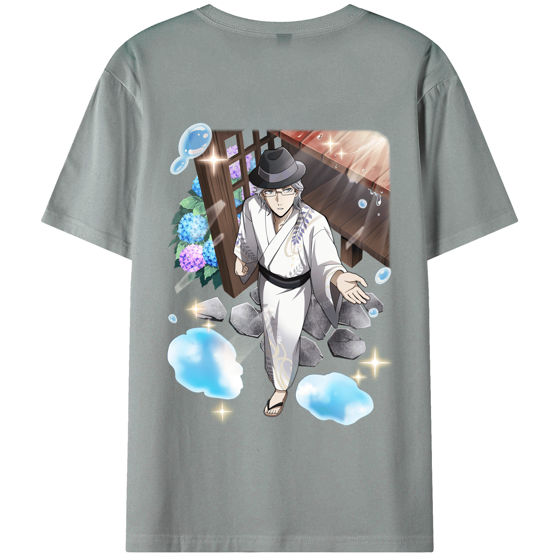（画像用） 文豪ストレイドッグス Bungo Stray Dogs 綿100％ メンズ半袖Tシャツ（バックプリント） 通気性